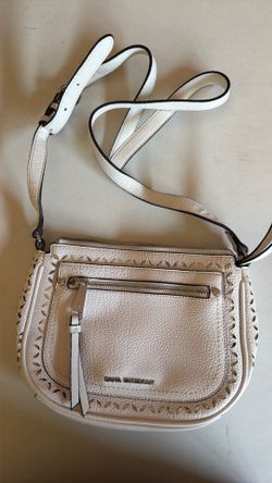 Purse: White Adjustable Shoulder Handbag.
