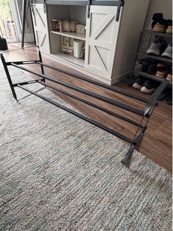 Adjustable metal shoe rack