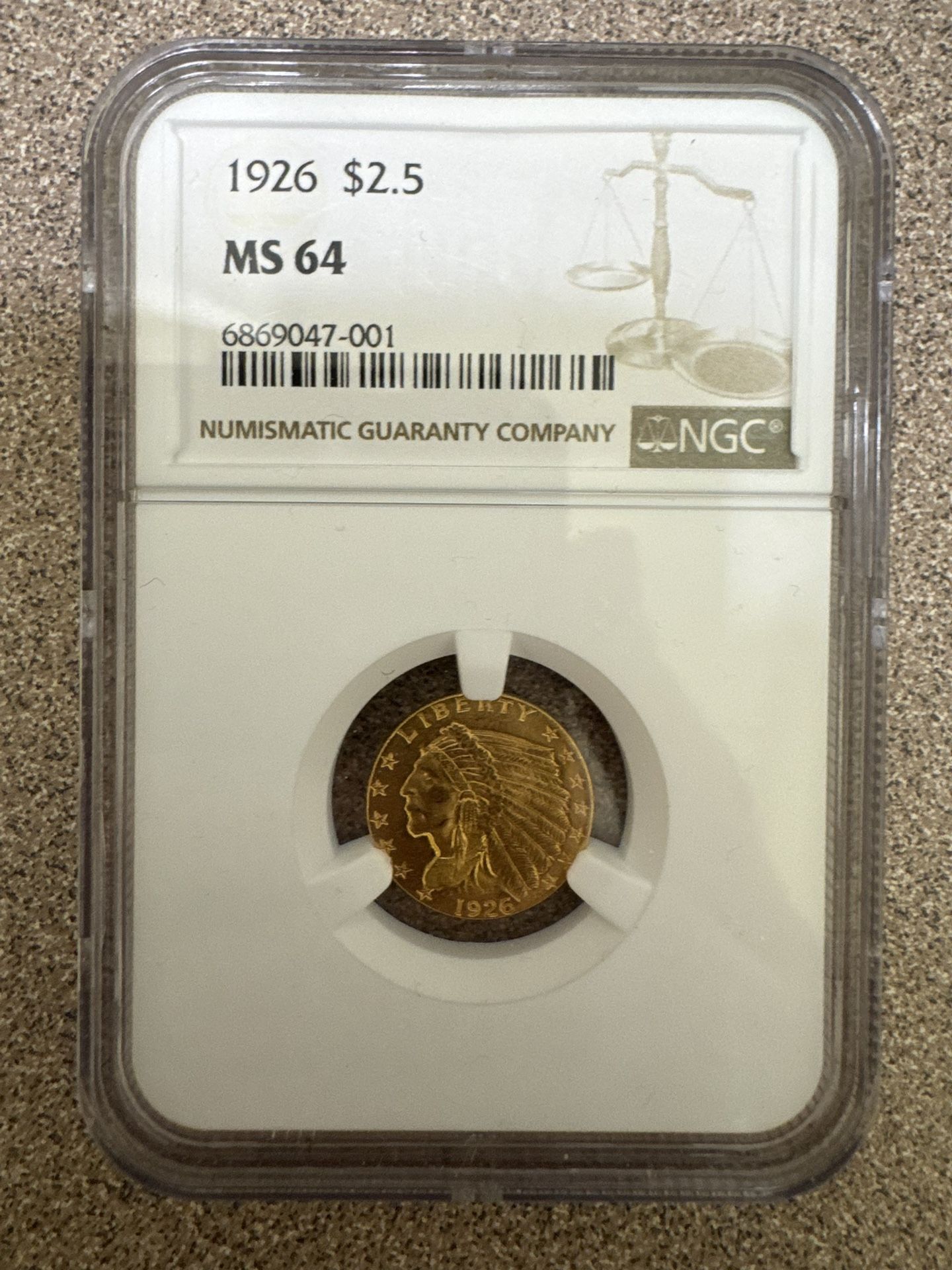 1926 $2.50 Gold Coin MS64