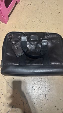 Tumi Black Leather Briefcase Bag