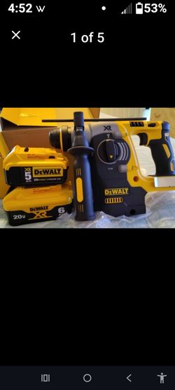 Brand New! DeWalt 20v XR Brushless  1" SDS  Rotary Hammer W/3 position Selector  2 Free Batteries included 6ah 4ah