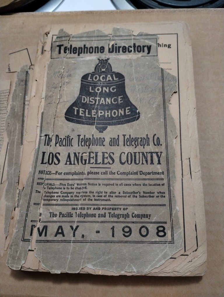 1908 Telephone Directory