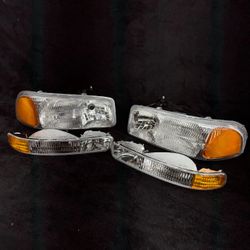 1(contact info removed) GMC Sierra Yukon Headlights and Bumper Lights Set
