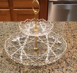Crystal Cup Cake Stand Gold Trimmed