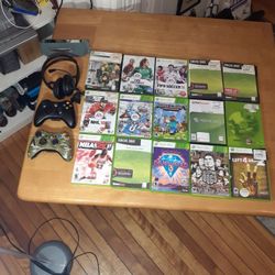 Xbox 360 Games, 2 Controllers, Headset & Harddrive!