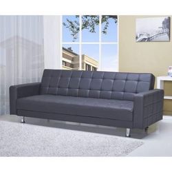 74” Leather Convertible Loveseat