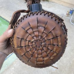 Vintage handmade leather canteen 