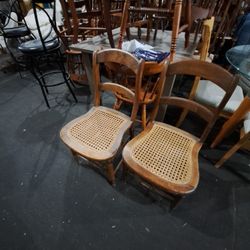Pair Of Cane Dining Chairs 