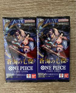 2 Sealed Japanese One Piece Card Game OP-14 “The Azure Sea’s Seven” Booster Packs