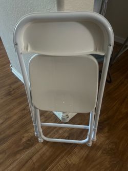 Kids White Metal Folding Chairs
