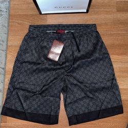 Gg Gray Monogram Shorts (ON SALE)