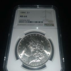 NGC MS64 1886 Silver Morgan Dollar! 