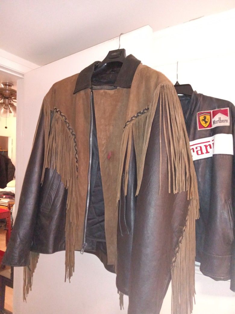 Fringe Leather Jacket Heavy Original 2X