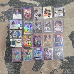 Football Card Lot Jersey, Patch, Auto Numbers, Rookie, Silver Prizm Lot