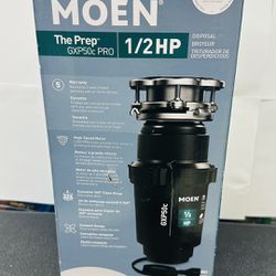 Moen Prep Series PRO 1/2 HP Continuous Feed Compact Garbage Disposal, Power Cord Included, GXP50C NEW