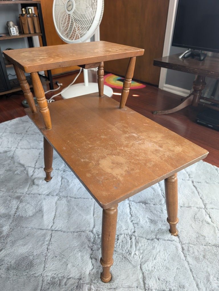 Vintage Wooden End Table