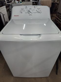 HOTPOINT 4.0 CU FT STAINLESS STEEL DRUM TOP LOADER WASHER