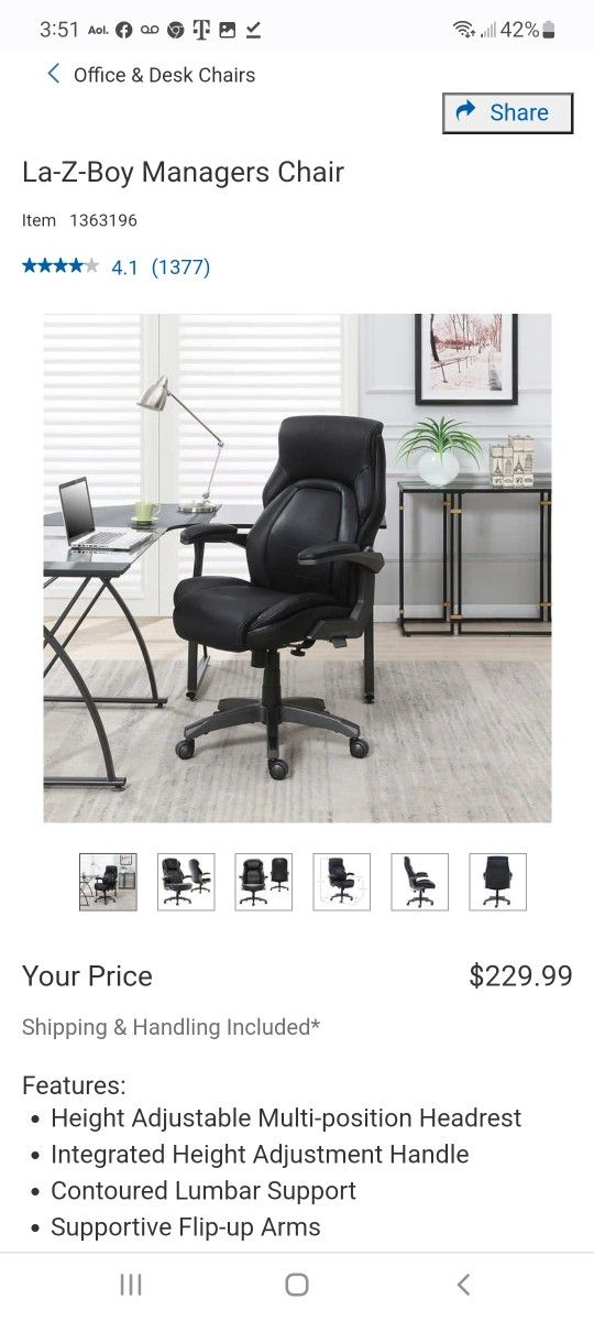 La-Z-Boy Managers Chair $175