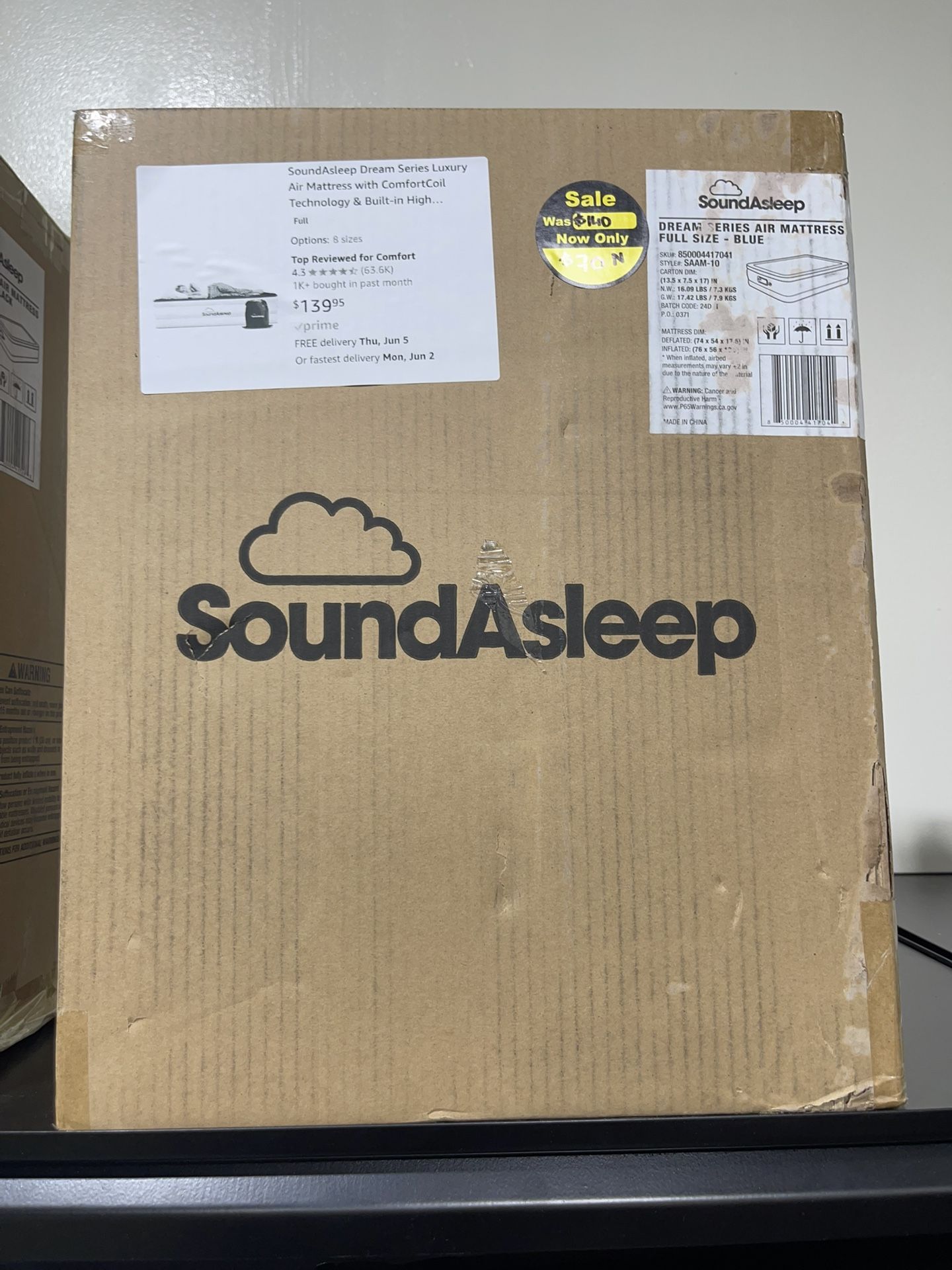SoundAsleep Dream Series Luxury Air Mattress with ComfortCoil Technology & Built-in High Capacity Pump for Home & Camping- Double Height, Adjustable,
