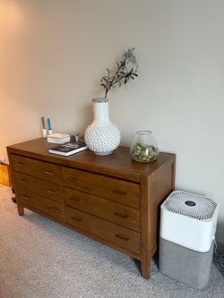 Crate&Barrel Dawson 60" Light Brown Wood 6-Drawer Dresser