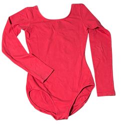 Girl’s Red Dancewear Leotard Long Sleeve. M/L