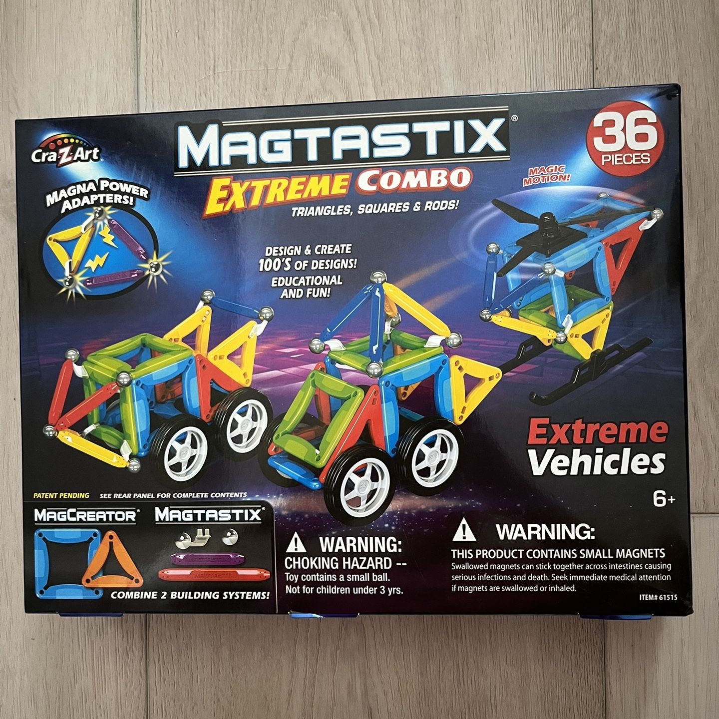 Cra-Z-Art Magtastix 36 Piece Extreme Vehicles Magnetic Building