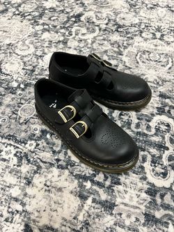 Girls Dr. Martens Black Double Buckle Mary Jane Shoes