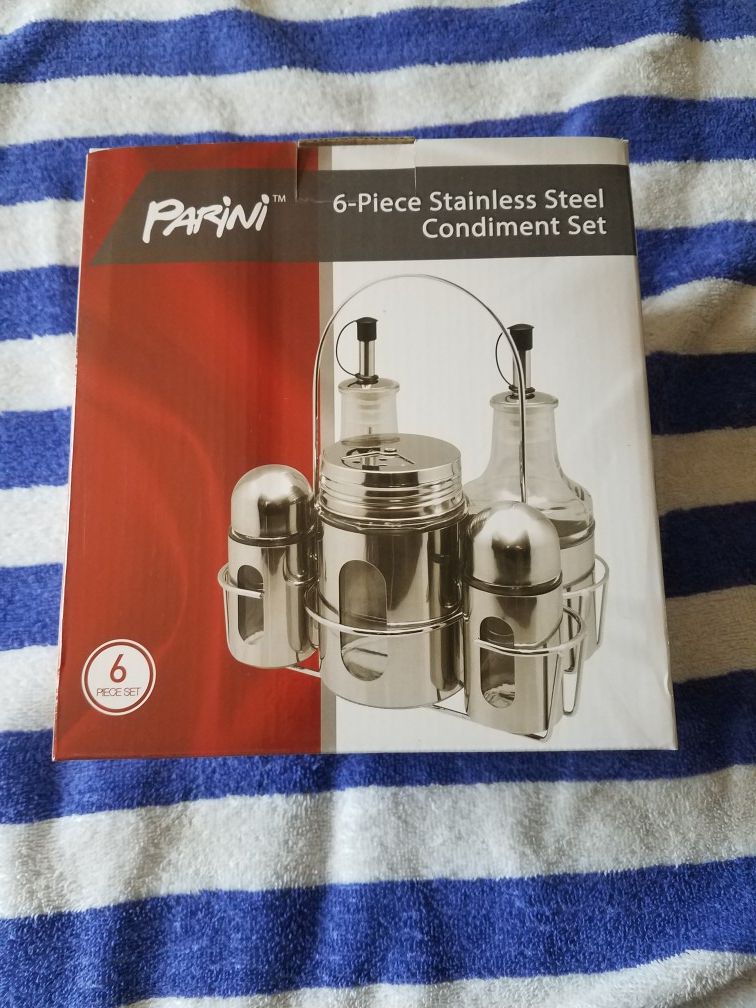 6 Piece Stainless Steel Condiment Set