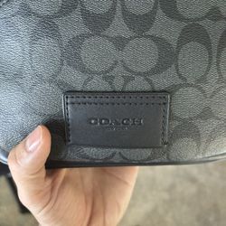 Black Coach League Belt Bag In Signature Canvas 