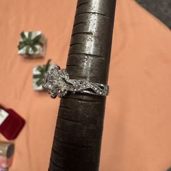 Size 5 3/4 sterling silver Moissanite