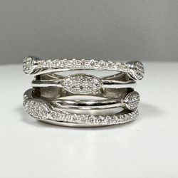Ladies 3/4TCW Diamond 14k White Gold Band Ring Size 5.5 11046793