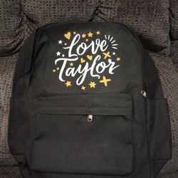 LOVE TAYLOR Backpack (NEW) - Black 16x12x4"