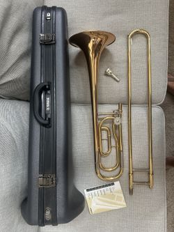 Trombone: Yamaha YSL-448G Intermediate w/ F-Attachment, Case & 48L Mouthpiece – Excellent Condition