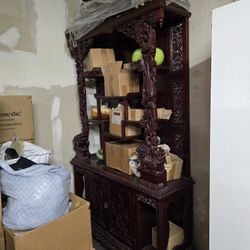 Antique Sideboard China Display Shelf