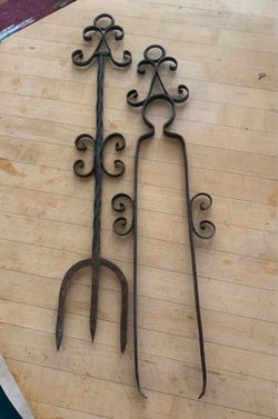 Wrought iron Fire Tongs and Roaster