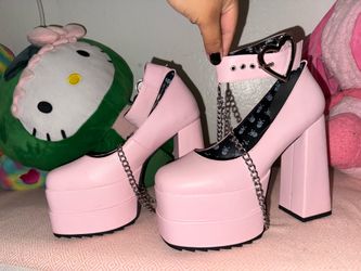 Lamoda - Talk to Me Platform Heels - Pink, Size 9