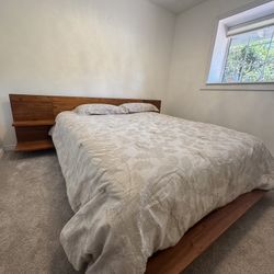 Crate&Barrel Acacia Wood Queen Bed $700 OBO