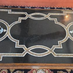 Marble & Wood Inlay Coffee Table