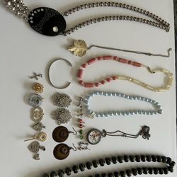 Assortment of Vintage Jewelry Necklaces Earrings Bracelet Claire Charms Guess Paparazzi Sterling