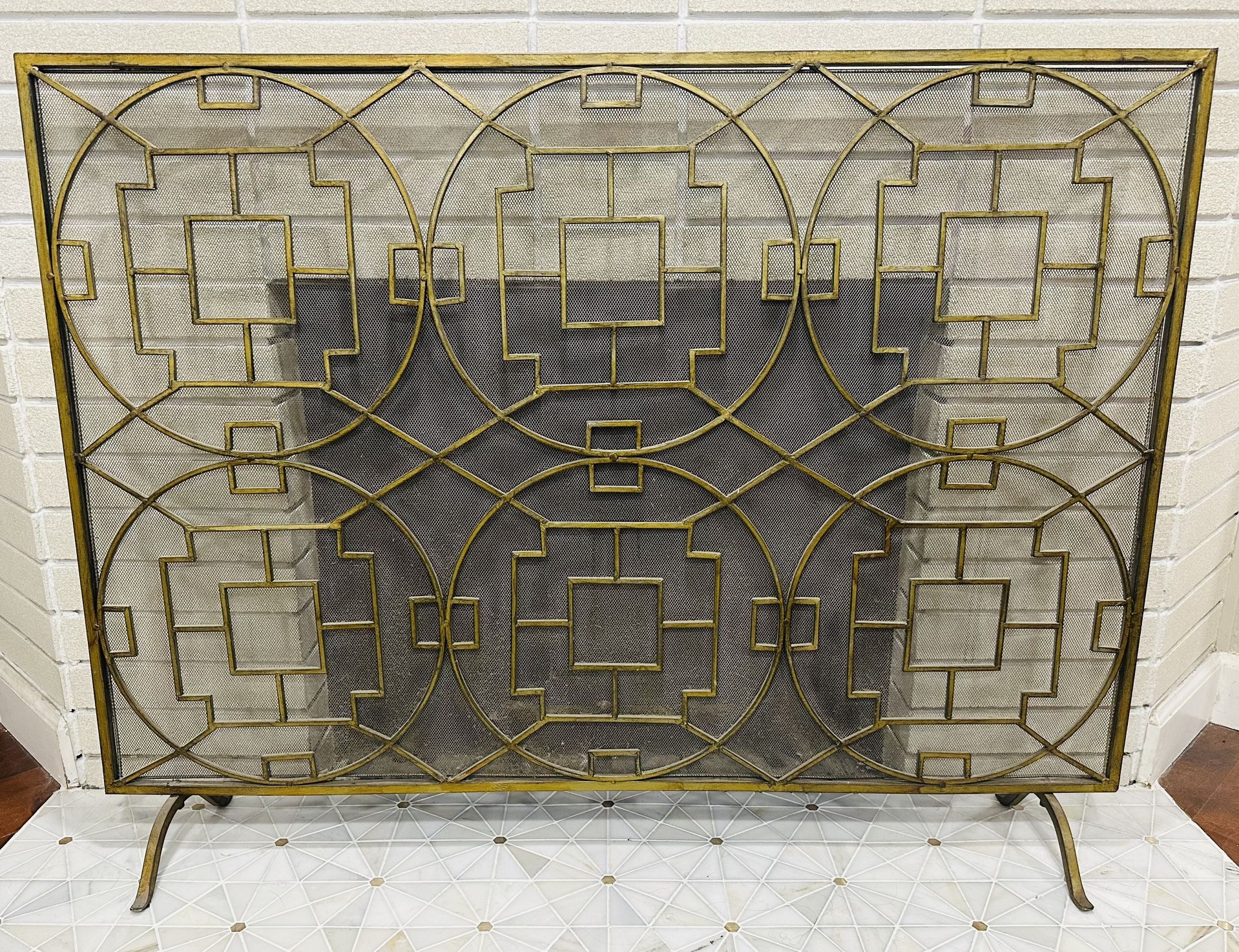 Fireplace Screen - Metal Brushed Gold - Orig. $225