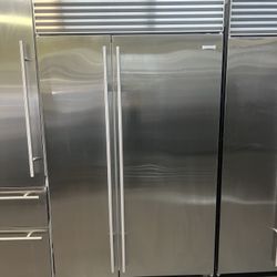 Sub Zero 48”Wide Built In Stainless Steel Side By Side Refrigerator 