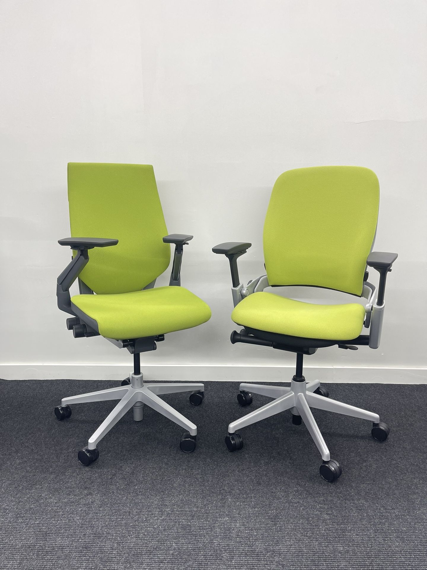 LIKE NEW STEELCASE LEAP V2 AND GESTURE CHAIRS FULLY LOADED WITH ADJUSTABLE LUMBAR SUPPORT 
