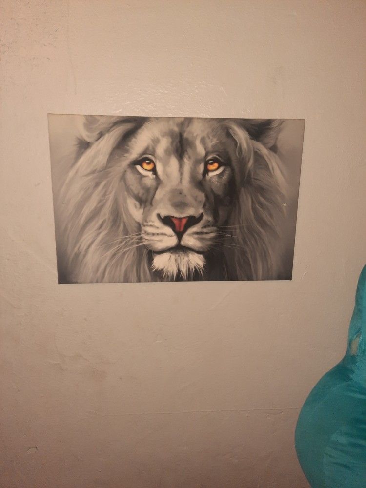 White Lion Wall Canvas