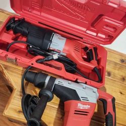 Milwaukee corded electric 10.5amp 1 9/16" SDS Max rotary hammer, 15amp reciprocating sawzall