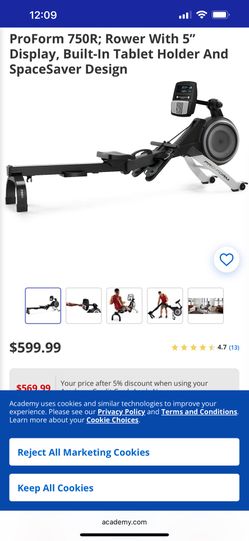 Pro-form 750r. Rowing machine.