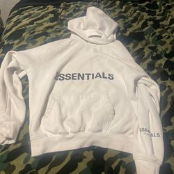 All white Essential hoodie