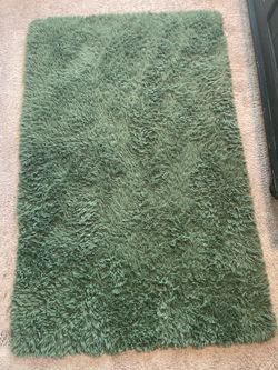 Green Shag Area Rug $15