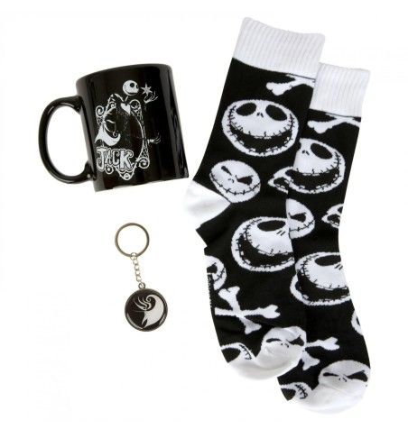 The Nightmare Before Christmas Jack Skellington Gift Set - Keychain Socks Mug - NEW💀🎄❤️