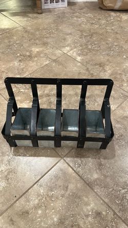 Industrial Wall Organizer with 4 Removable Metal Bins