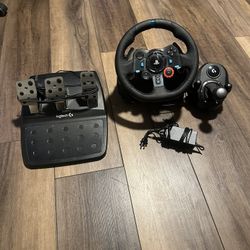 Logitech Playstation Steering Wheel/pedals And Shifter